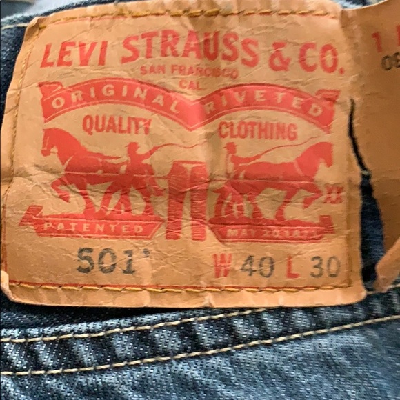 LEVI’S LEVI STRAUS 501 ORIGINAL BLUE JEANS SZ 40/30 - Picture 4 of 7